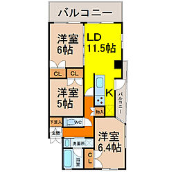 リエトコート丸の内 3LDKの間取図画像