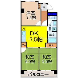 森ハイツ 3DKの間取図画像