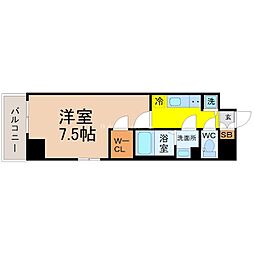 エスリード泉プライム 1Kの間取図画像