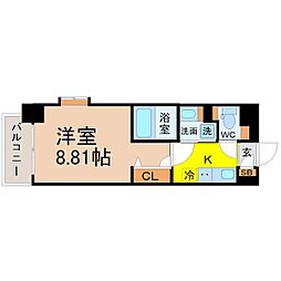 シテイライフ泉 1Kの間取図画像