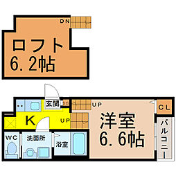 カレラ 1Kの間取図画像