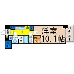 ルナクレシエンテ 1Kの間取図画像