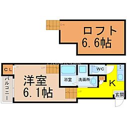 Stage苗代町 1Kの間取図画像