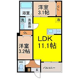 REGALEST Belcanto 2LDKの間取図画像