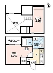 レガーロ中小田井 1Kの間取図画像
