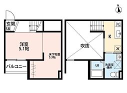 マクト鳥羽見 1Kの間取図画像