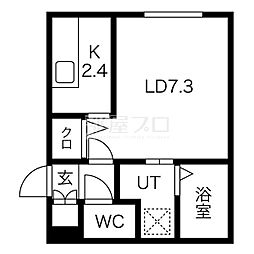 アップファーレン南5条 1Kの間取図画像