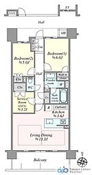 レーベン神明町THECHORD 2SLDKの間取図画像