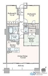 レーベン富山桜町 3LDKの間取図画像
