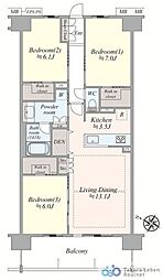 レーベン守谷中央REALA 3LDKの間取図画像