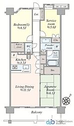 レーベンリヴァーレ入間オフィール 2SLDKの間取図画像