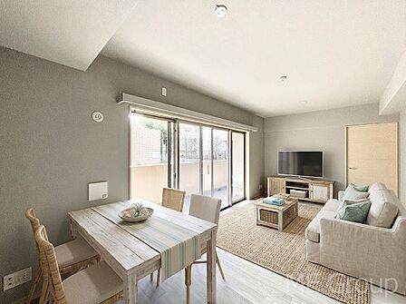 落ち着いた雰囲気のLDKは家族みんなの快適空間 ※家具はCGです