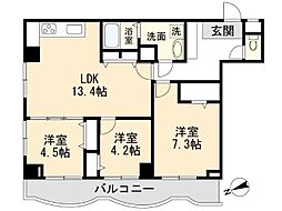 ブルーハイツ柏 3LDKの間取図画像