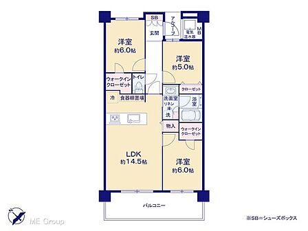 3LDK 間取り