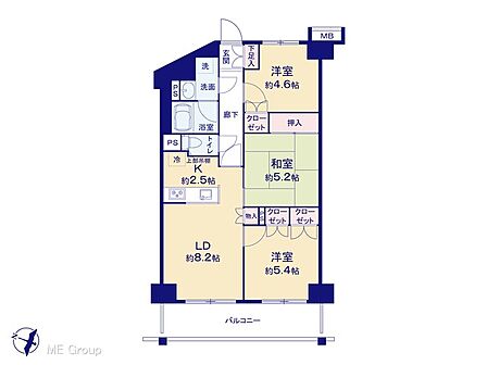 3LDK 間取り