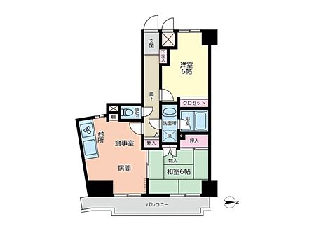 2LDK 間取り