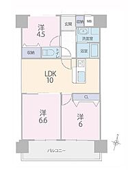 トーア川越マンション 2LDKの間取図画像