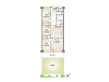 3LDK 間取り