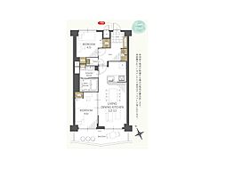 カーサ常盤台 2LDKの間取図画像