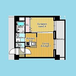 セブンスコートN14 1LDKの間取図画像