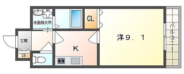 アムールCUORE ｜大阪府門真市三ツ島１丁目(賃貸アパート1K・1階・31.47㎡)の写真 その2