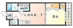 グランシール南寺方 1LDKの間取図画像