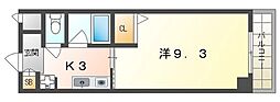ギャレグラン太子橋 1Kの間取図画像