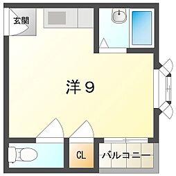 チェリッシュハイツ ワンルームの間取図画像