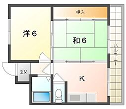 新京阪ビル 2Kの間取図画像