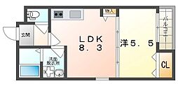 EIKOU菊水通 1LDKの間取図画像