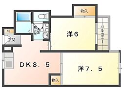 シティライフ大庭 2DKの間取図画像