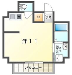 ガーデニングヒルズ守口 ワンルームの間取図画像
