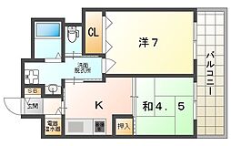 サンリスタ守口 2Kの間取図画像
