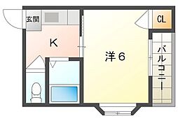 ラウレア門真 1Kの間取図画像