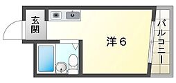 大宝門真CTスクエア2 ワンルームの間取図画像