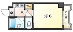 ロータリーマンション平代町 ワンルームの間取図画像