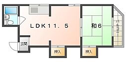 神木マンション 1LDKの間取図画像