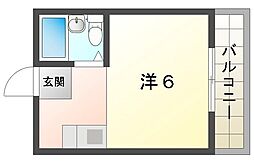 ボヌール大日A棟 ワンルームの間取図画像