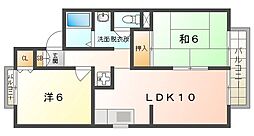 エスポワール21A棟 2LDKの間取図画像