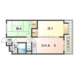 ブランドール・M3 2DKの間取図画像