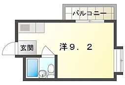 メゾンM&M ワンルームの間取図画像