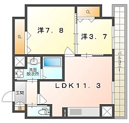 ルーチェ門真栄町 2LDKの間取図画像