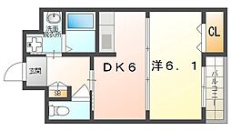 ARM21 1DKの間取図画像