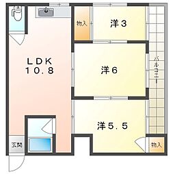 ピュアスモトD棟 3LDKの間取図画像