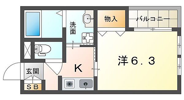 若葉ハウス ｜大阪府寝屋川市若葉町(賃貸アパート1K・3階・23.72㎡)の写真 その2