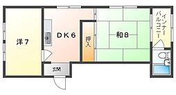 平賀マンション 2DKの間取図画像