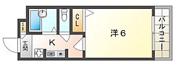 キリンハイツ信和 1Kの間取図画像