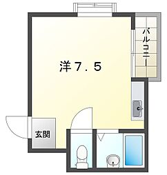 巣本ハイツ ワンルームの間取図画像