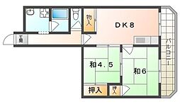 ホープビラ 2DKの間取図画像