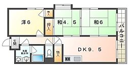 パープルソシア 3DKの間取図画像